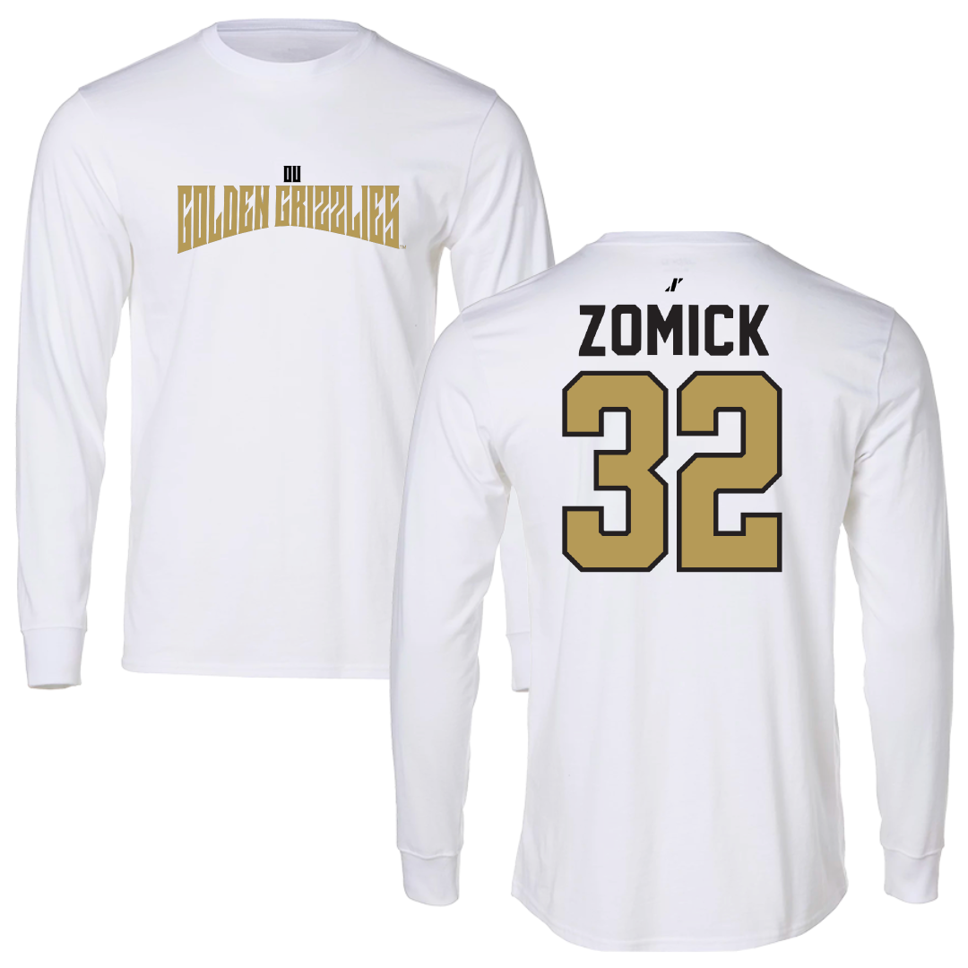 Oakland University Ice Hockey White Classic Performance Long Sleeve - #32 Jacob Zomick