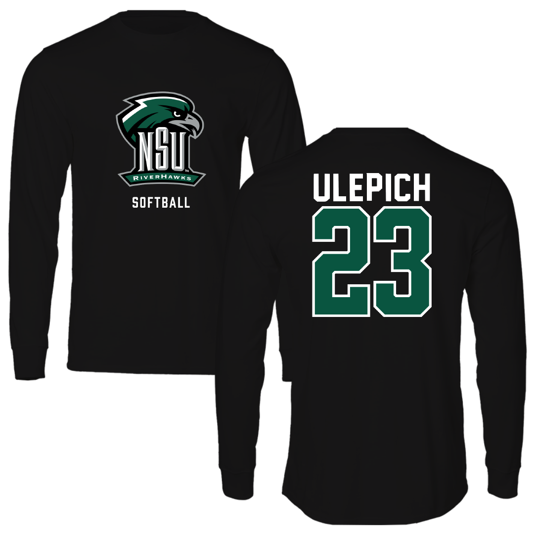 Northeastern State University Softball Black Long Sleeve - #23 Isabelle Ulepich