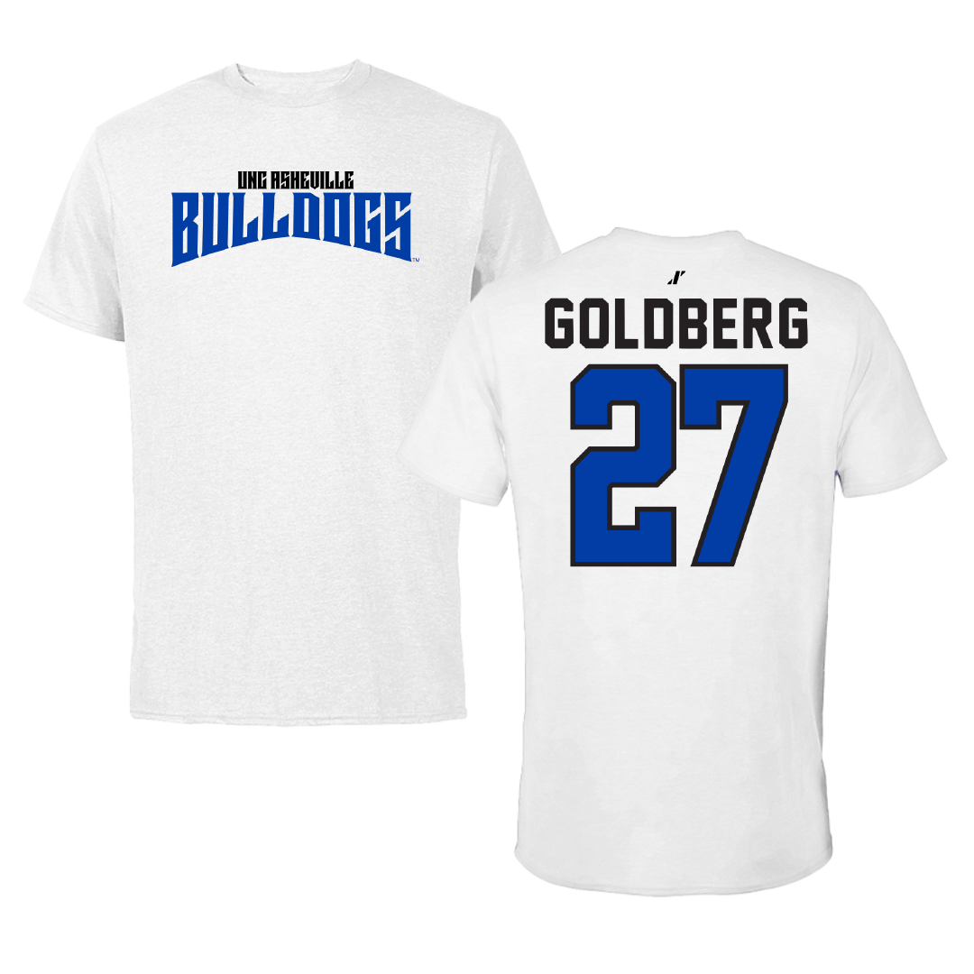 University of North Carolina-Asheville Volleyball White Classic Performance Tee - #27 Alison Goldberg