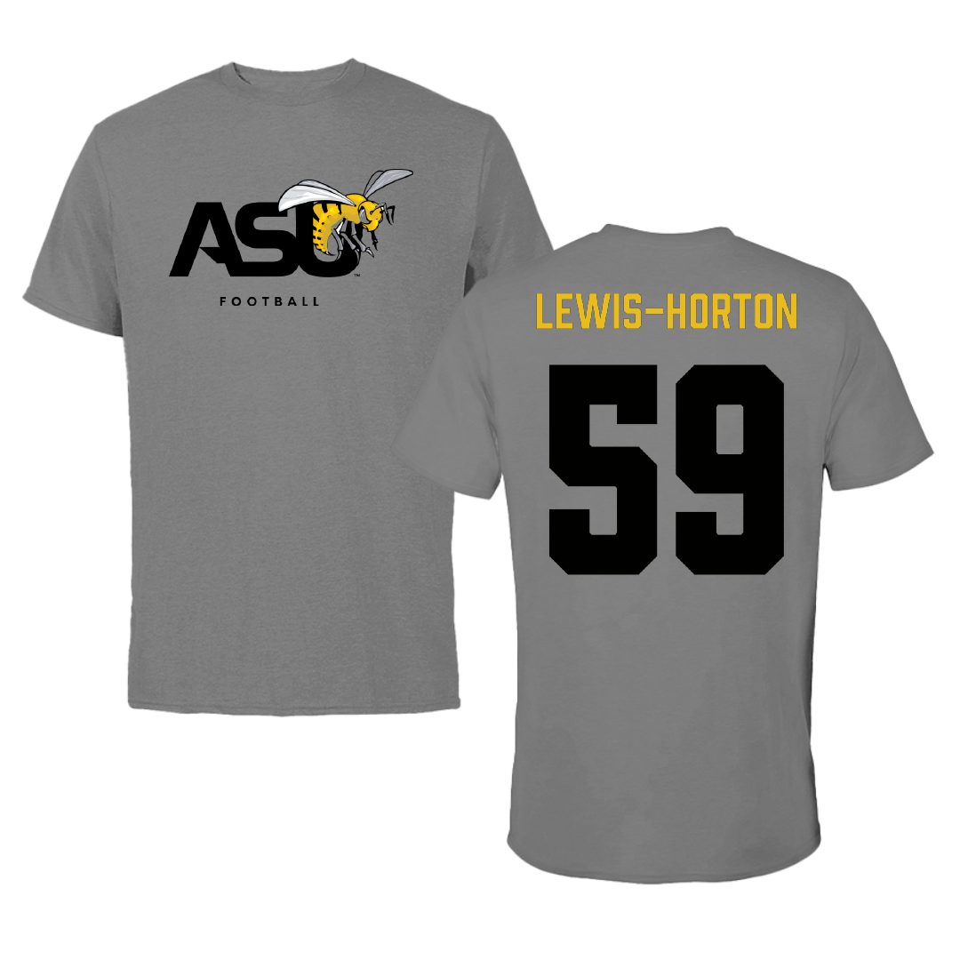 Alabama State University Football Dark Gray Tee - #59 Jaland Lewis-Horton