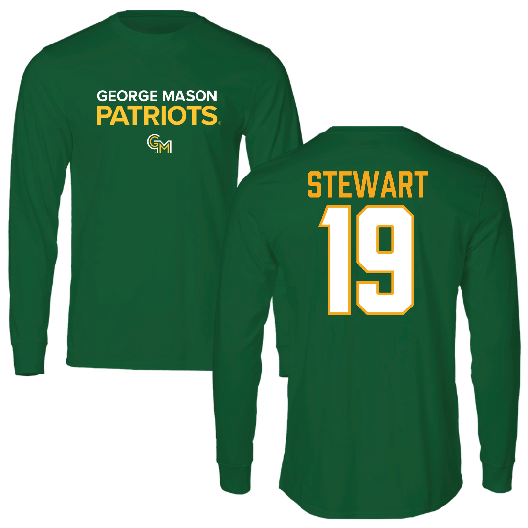 George Mason University Baseball Green Long Sleeve - #19 Owen Stewart