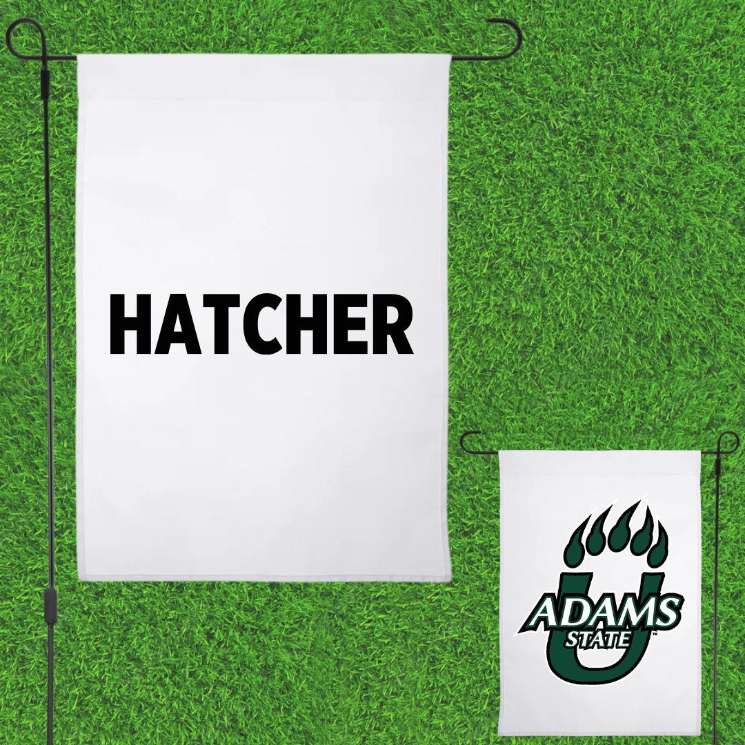 Adams State University TF and XC White Garden Flag - Elijah Hatcher