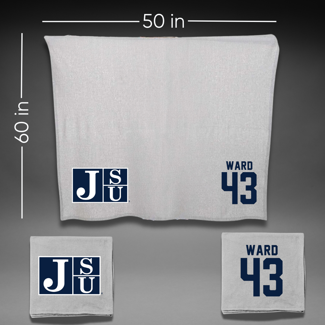 Jackson State University Football Gray Blanket - #43 Jace Ward