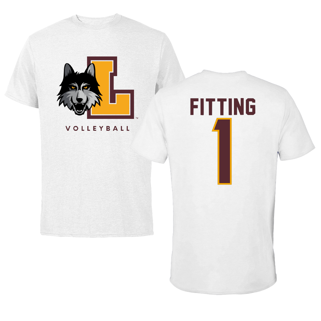 Loyola University-Chicago Volleyball White Performance Tee - #1 Jae Fitting