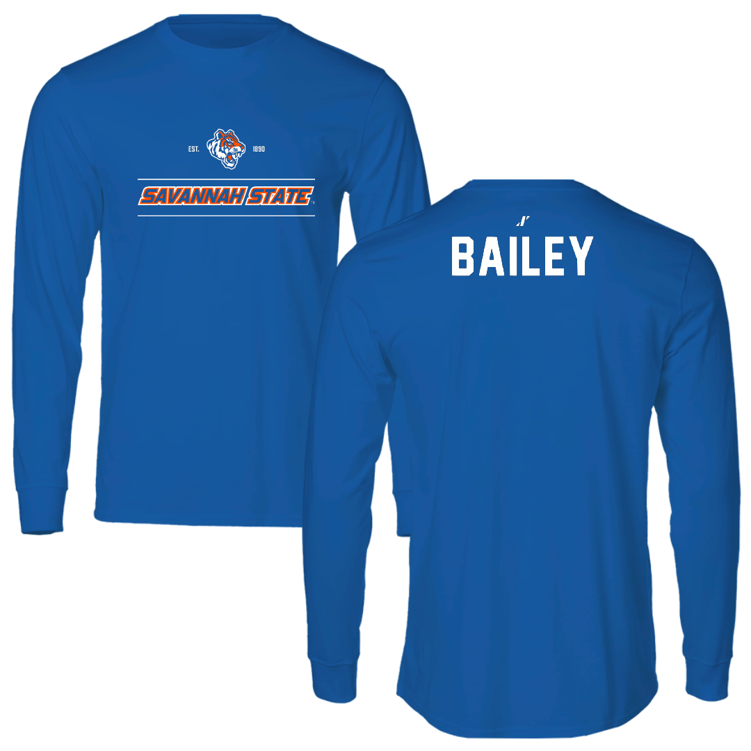 Savannah State University TF and XC Blue General Performance Long Sleeve - Dominique Bailey