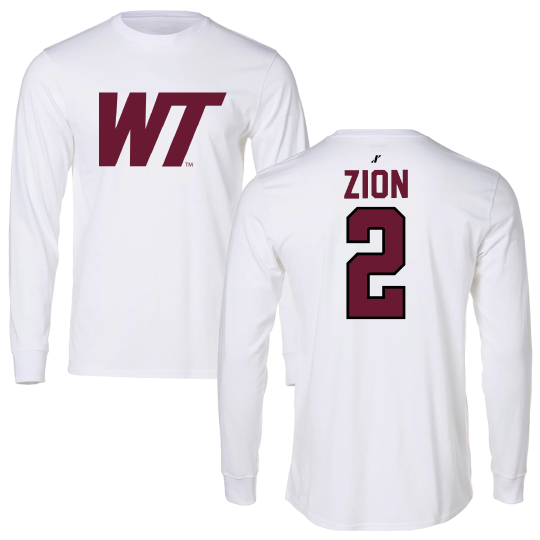 West Texas A&M University Soccer White Performance Long Sleeve - #2 Yaniv Zion