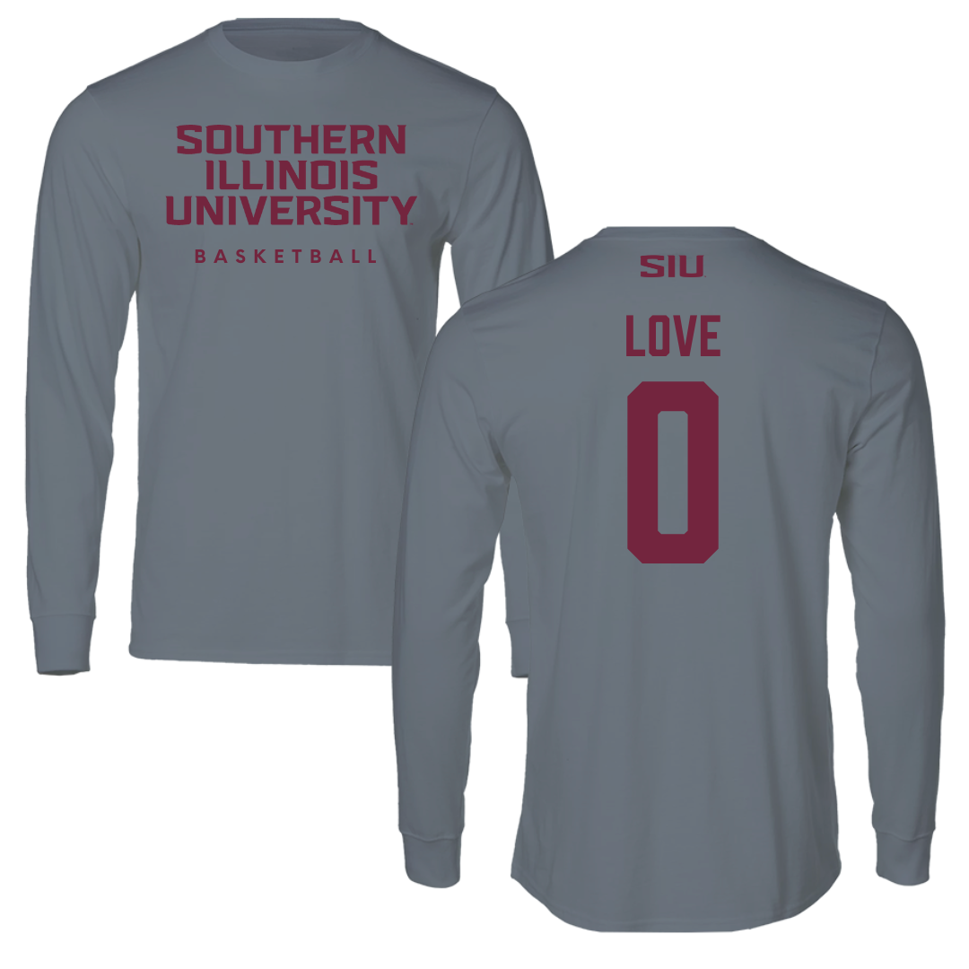 Southern Illinois University at Carbondale Basketball Gray Performance Long Sleeve - #0 Quierra Love