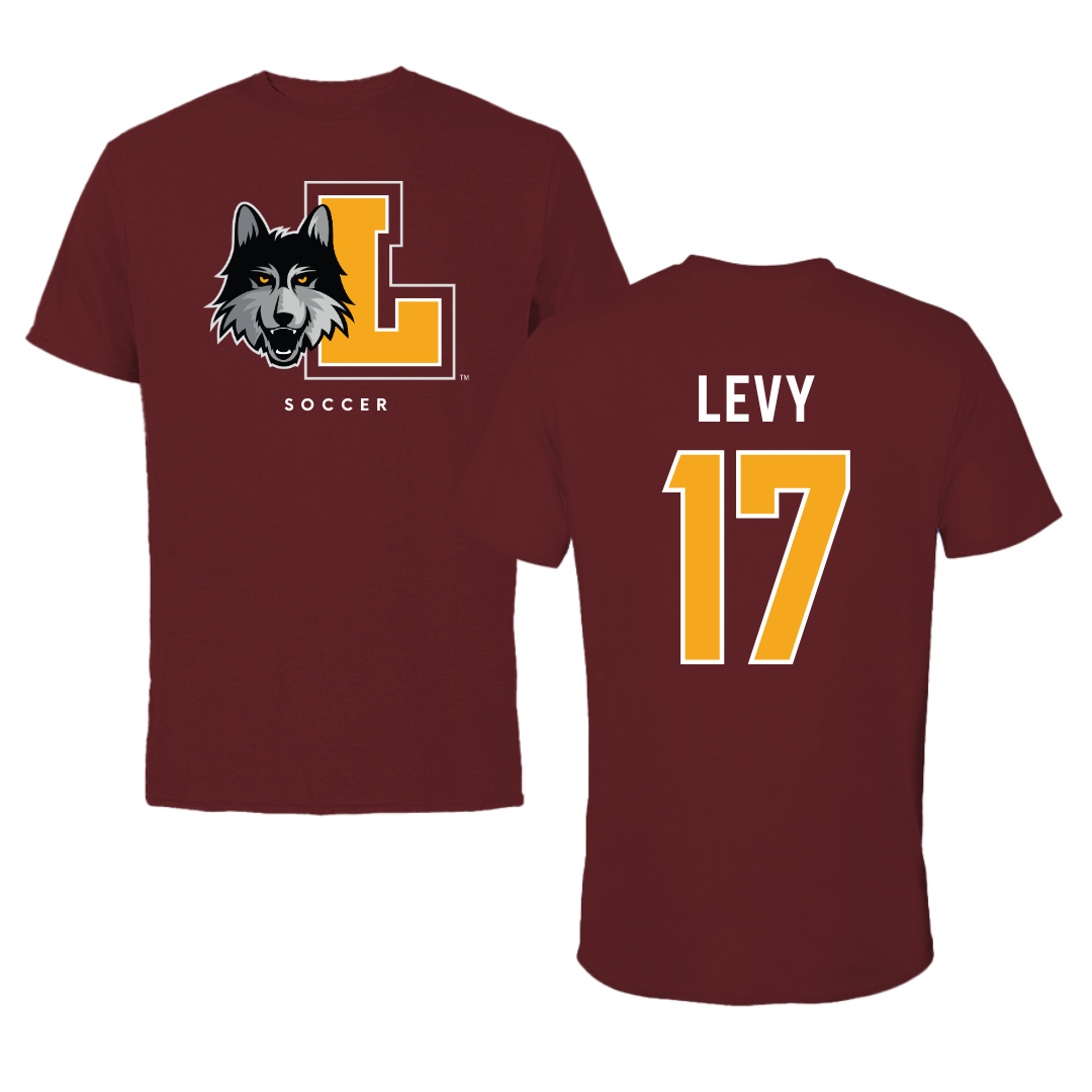 Loyola University-Chicago Soccer Maroon Mascot Tee - #17 Dylan Levy
