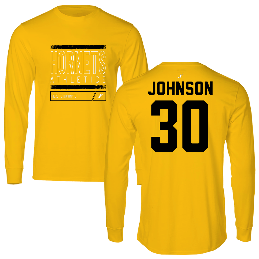 Alabama State University Football Gold Dominate Performance Long Sleeve - #30 Ethan Johnson