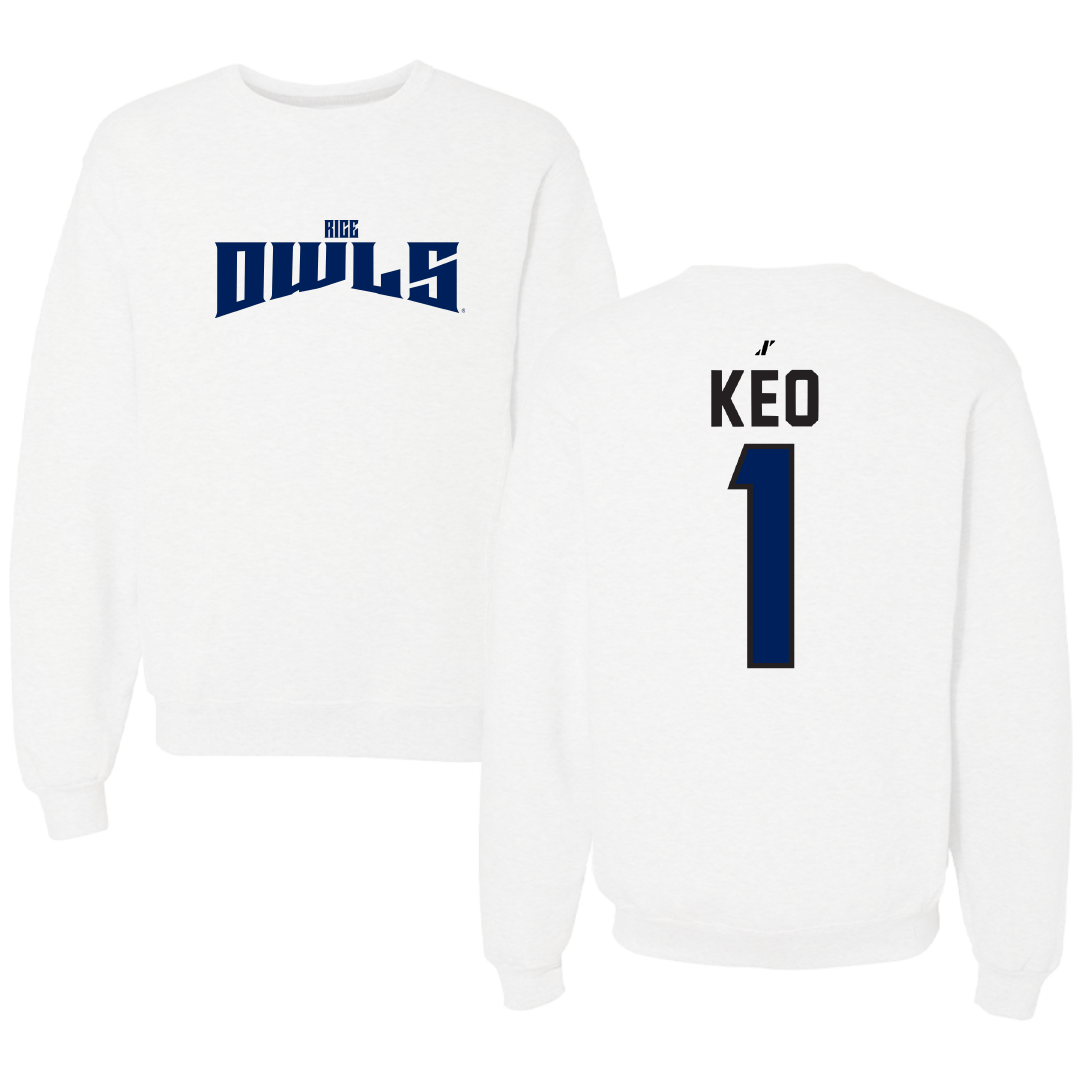 Rice University Baseball White Classic Crewneck - #1 Maddox Keo