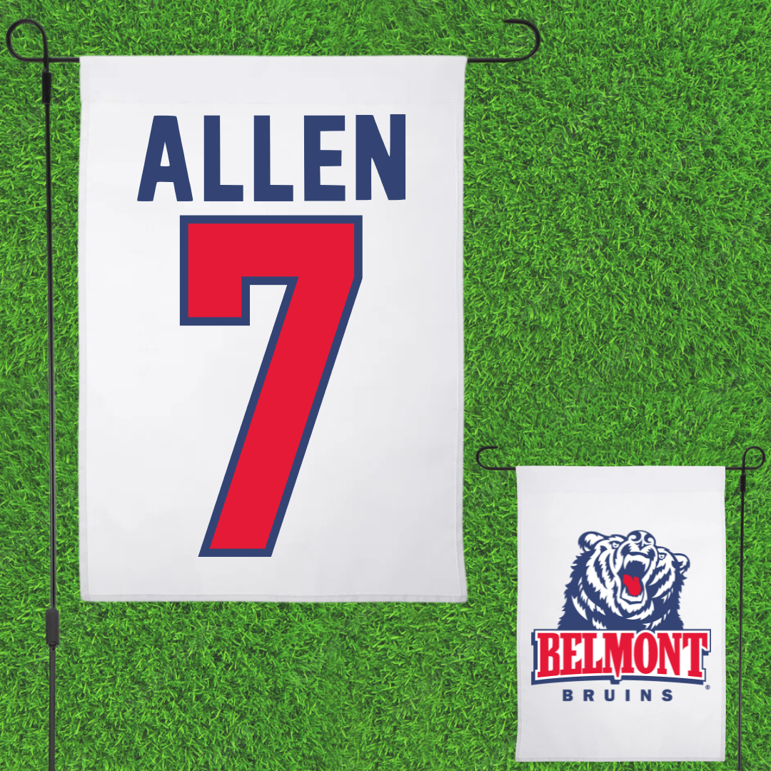 Belmont University Baseball White Garden Flag - #7 Ty Allen