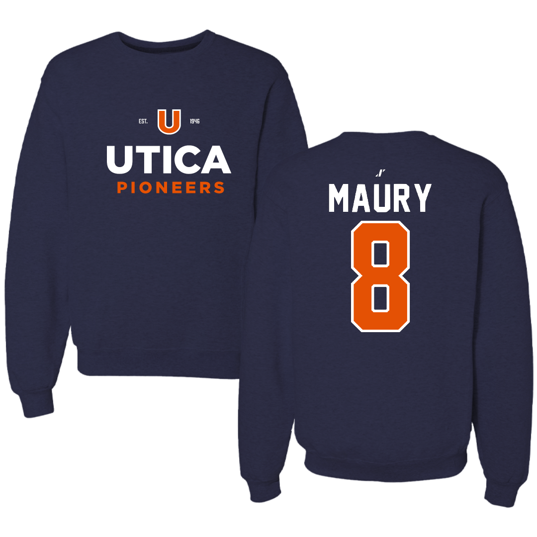 Utica University Soccer Navy General Crewneck - #8 Grace Maury