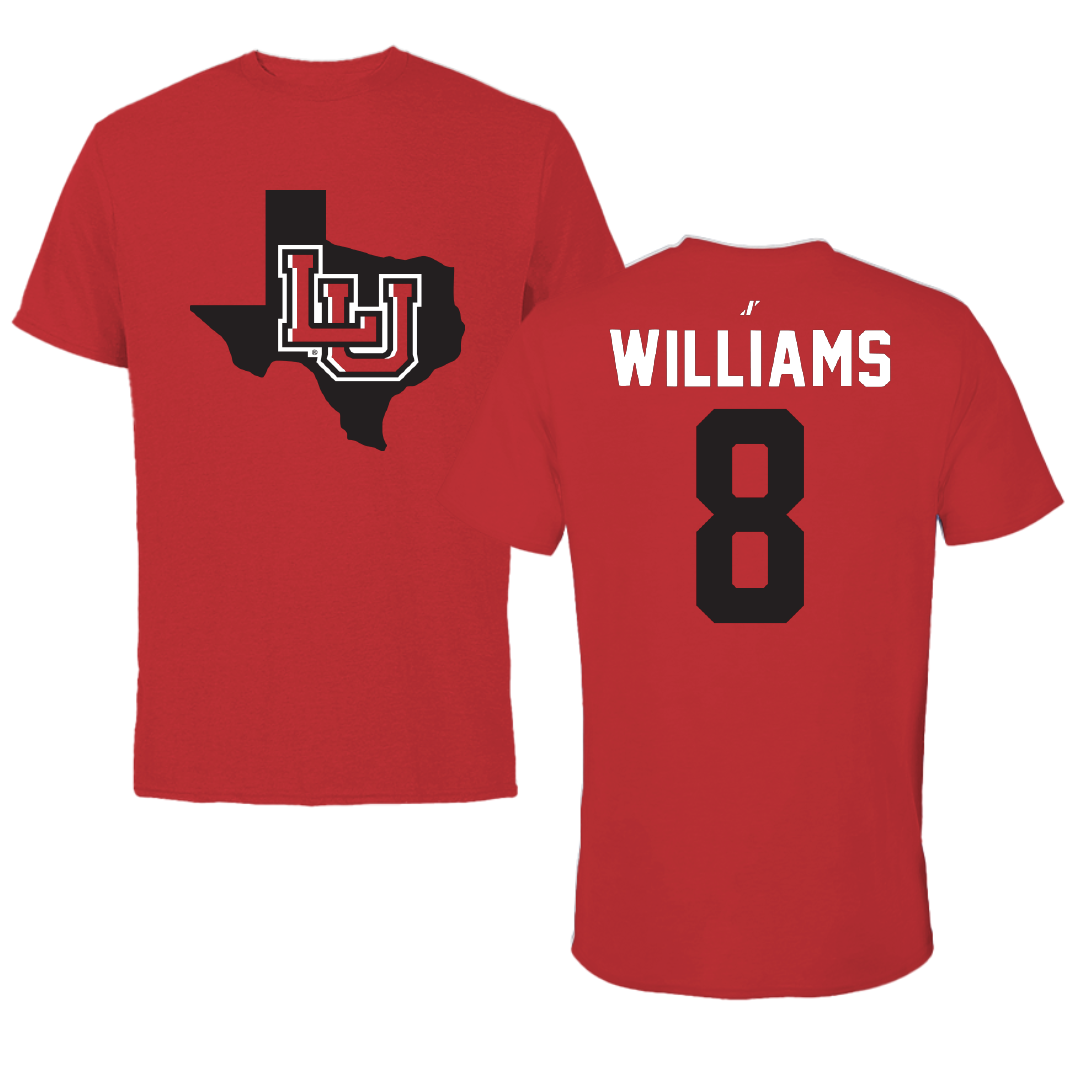 Lamar University Soccer Red State Performance Tee - #8 Kaya Williams