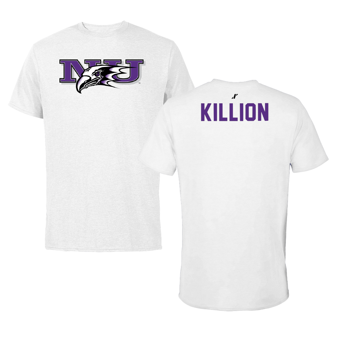 Niagara University Swimming & Diving White Performance Tee - Natalie Killion
