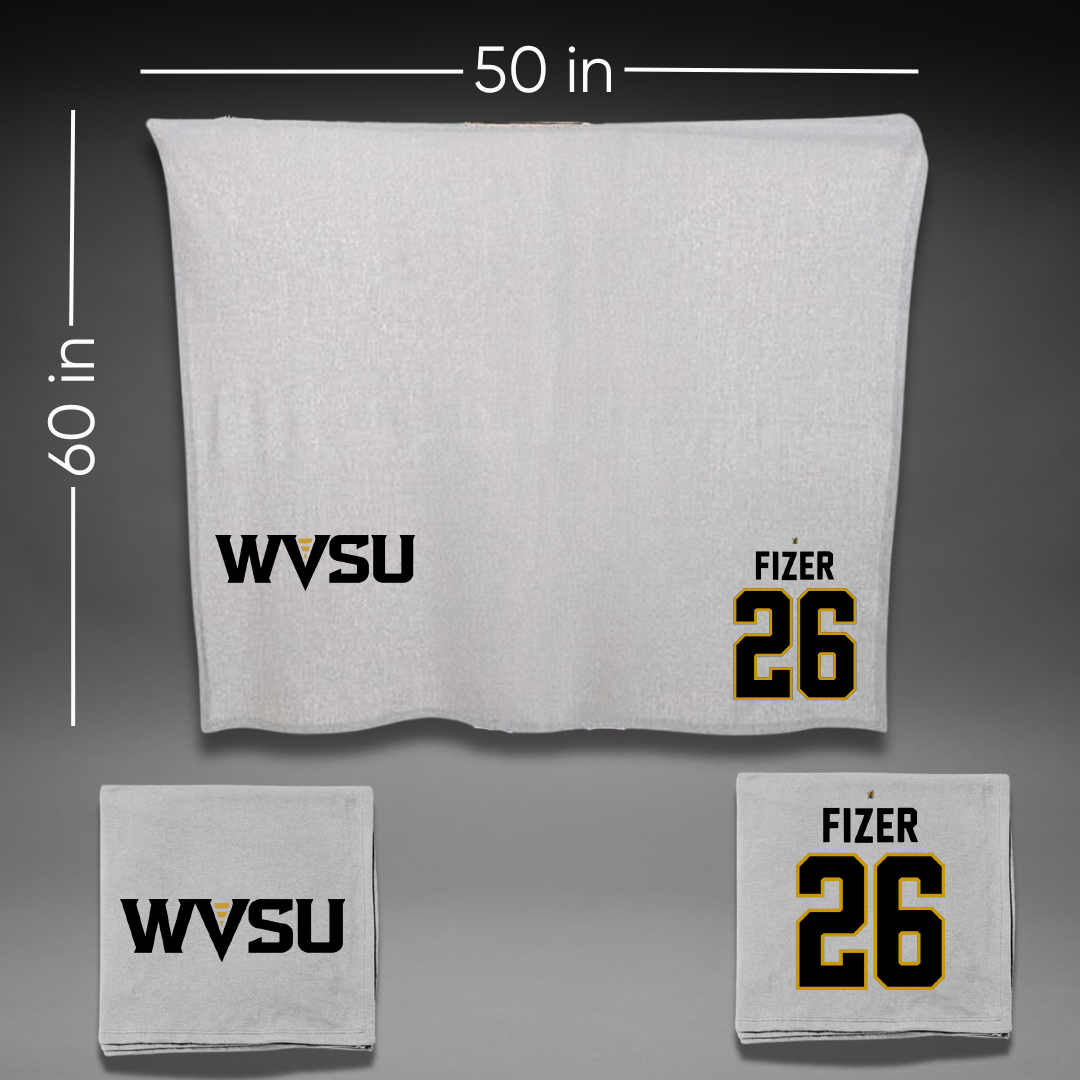 West Virginia State University Baseball Gray Blanket - #26 Connor Fizer