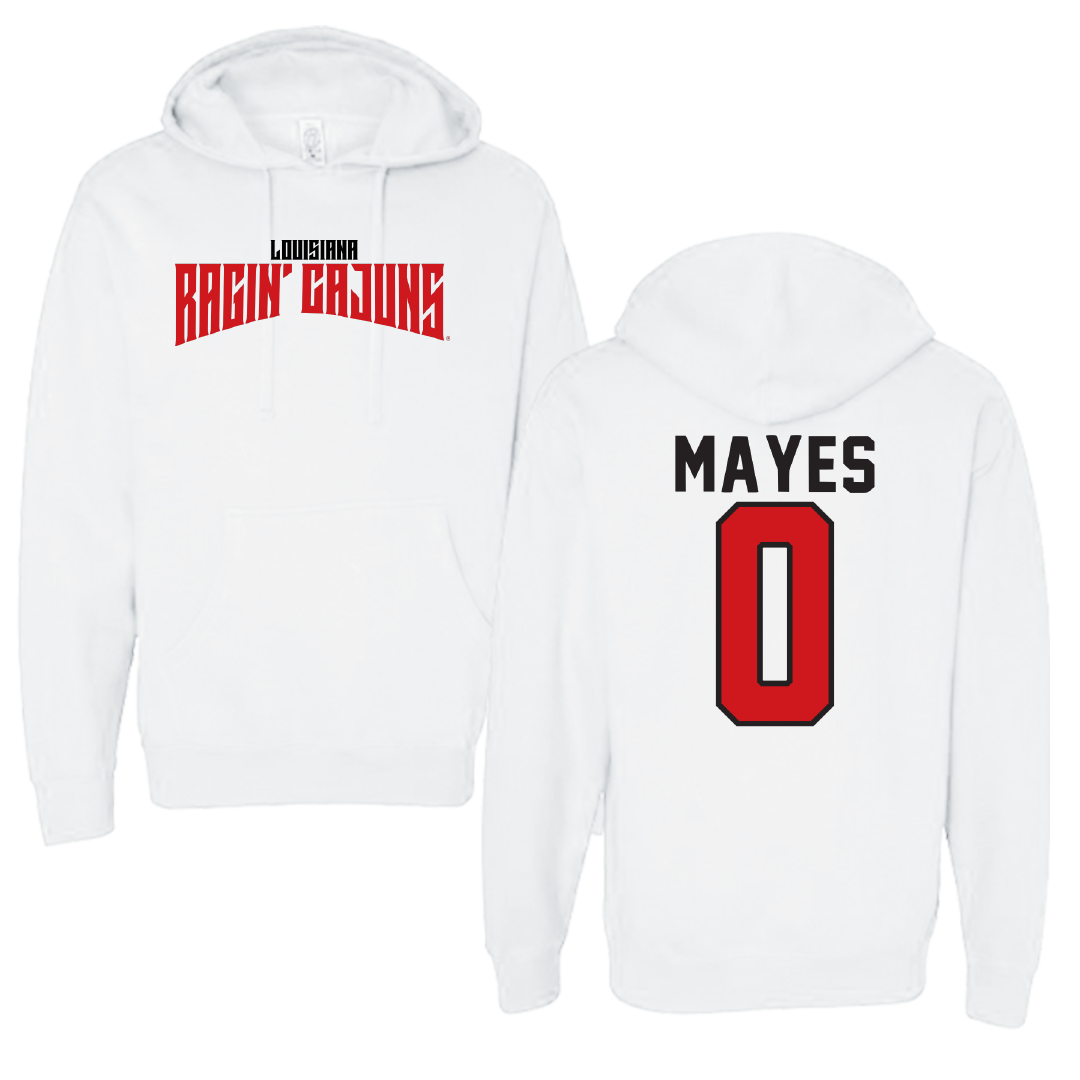 University of Louisiana at Lafayette Soccer White Classic Hoodie - #0 Natalie Mayes