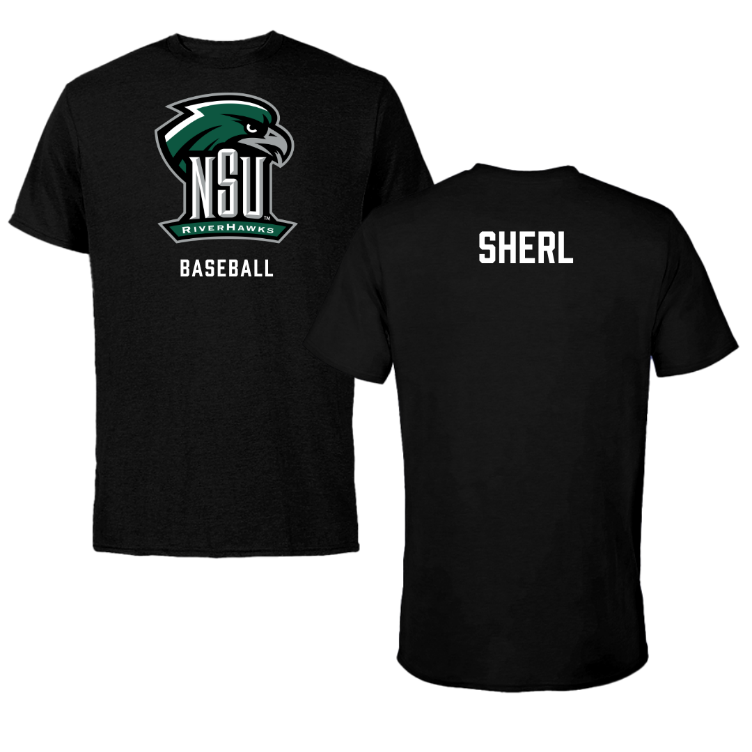 Northeastern State University Baseball Black NSU Tee - Gannon Sherl