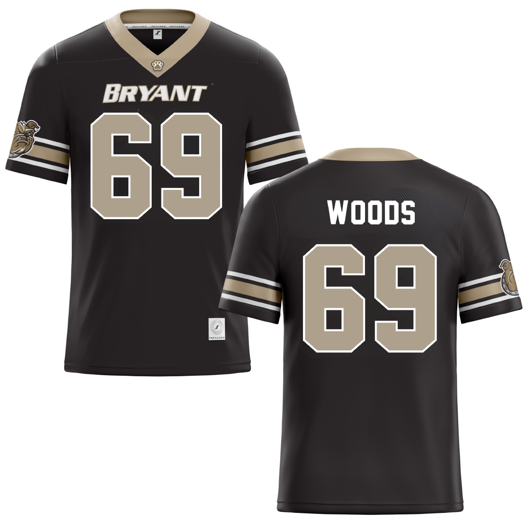 Bryant University Black Football Jersey - #69 Jeffery Woods