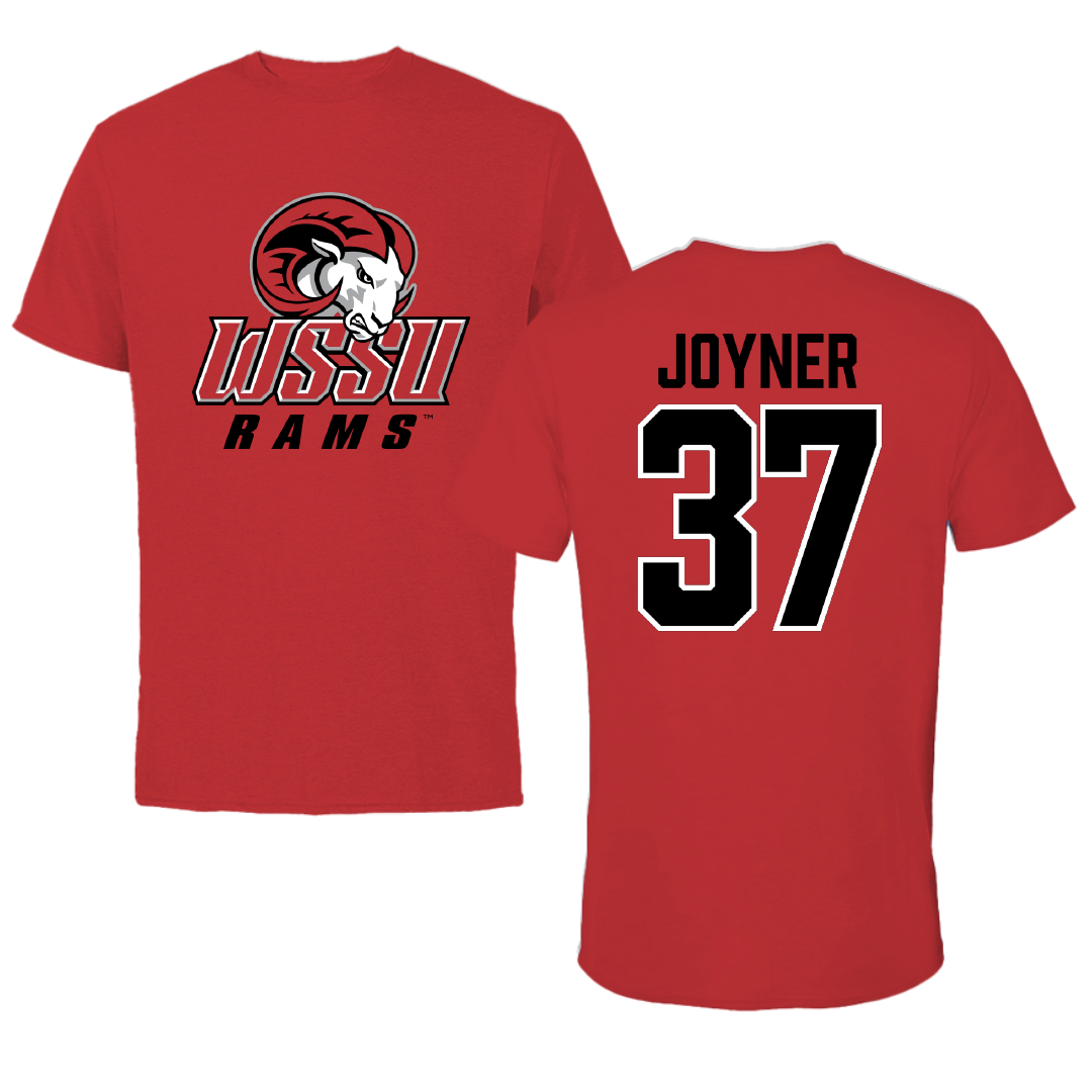 Winston-Salem State University Football Red Performance Tee - #37 Noble Joyner