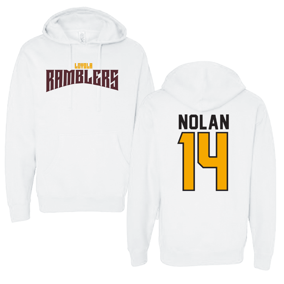 Loyola University-Chicago Basketball White Classic Hoodie - #14 Sophia Nolan