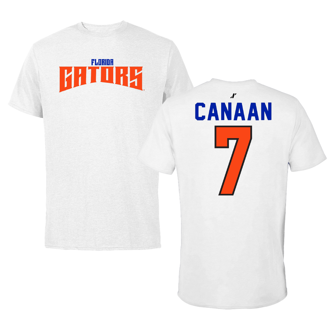 University of Florida Volleyball White Classic Performance Tee - #7 Emily Canaan
