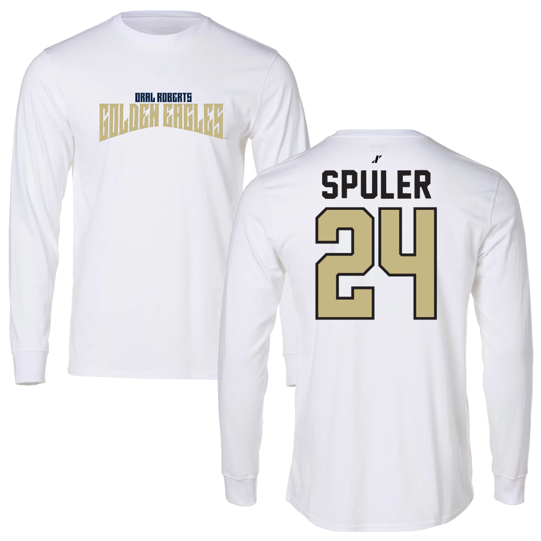 Oral Roberts University Soccer White Classic Performance Long Sleeve - #24 Colin Spuler
