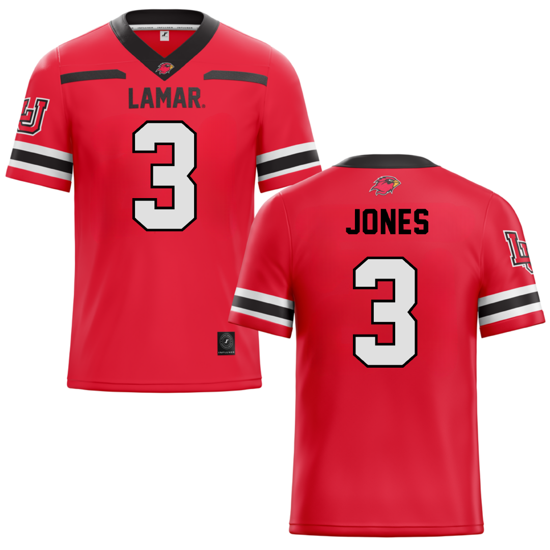 Lamar University Red Football Jersey - #3 Izaha Jones