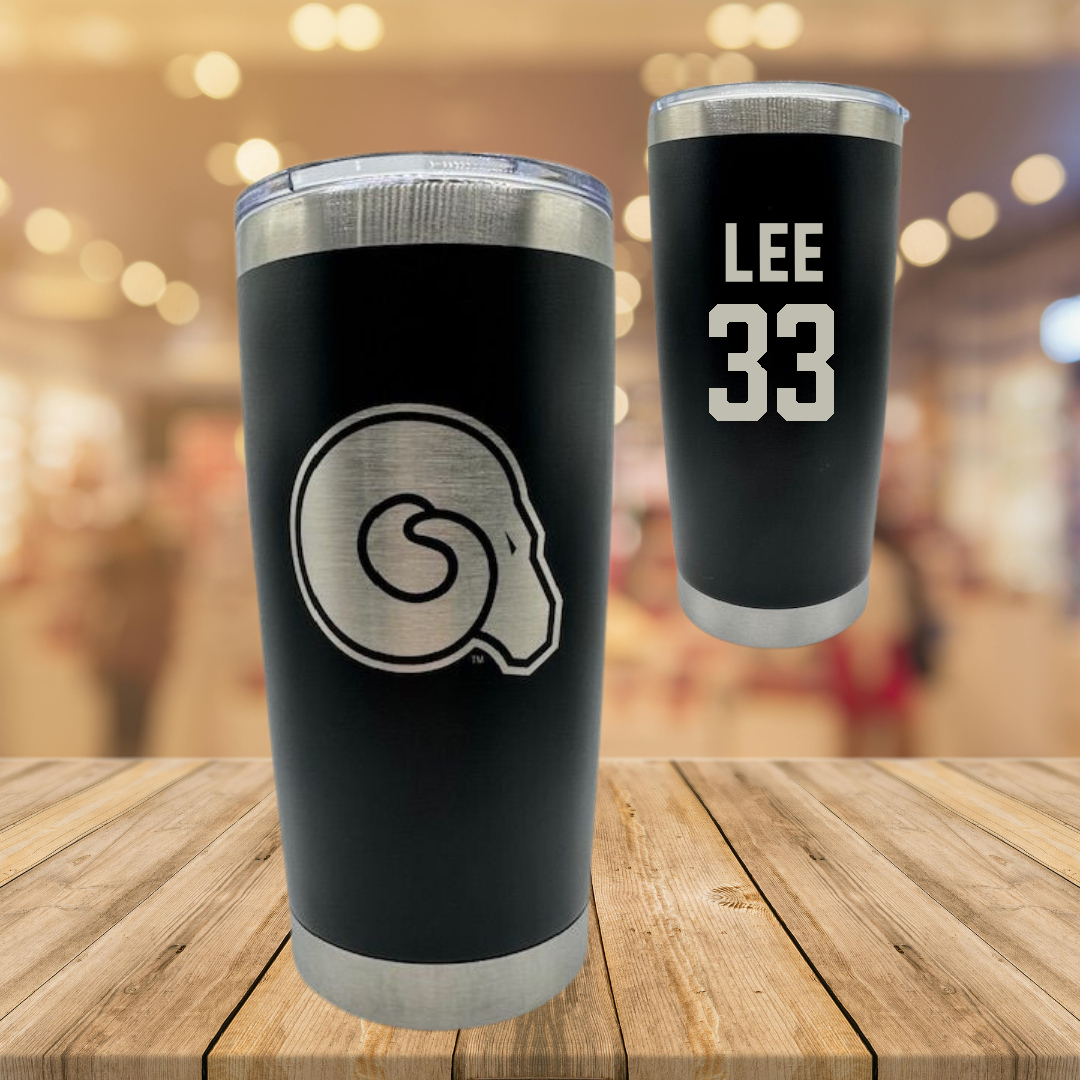 Albany State University Baseball Black Stainless Steel Tumbler - #33 Austin Lee