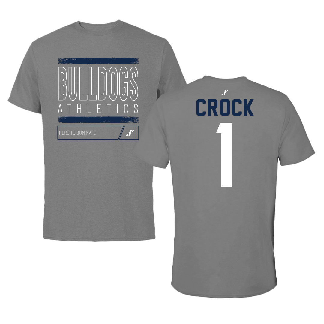 Butler University Baseball Dark Gray Dominate Tee - #1 Logan Crock