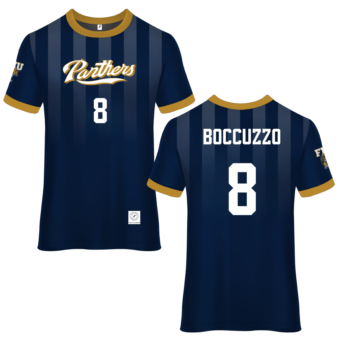 Florida International University Blue Soccer Jersey - #8 David  Boccuzzo