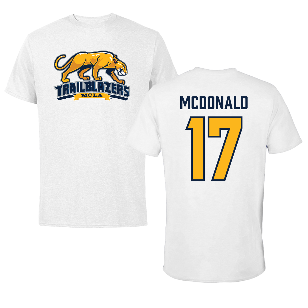 Massachusetts College of Liberal Arts Baseball White Tee - #17 Ryan McDonald