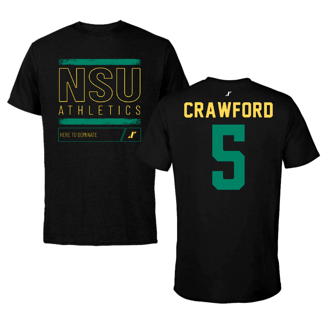 Norfolk State University Lacrosse Black Dominate Tee - #5 Jayden Crawford