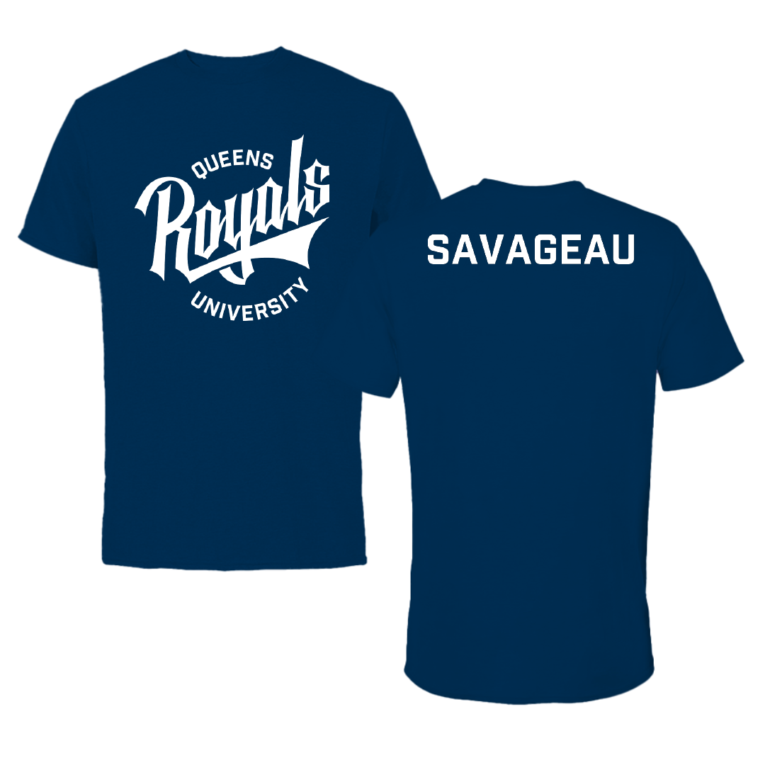 Queens University of Charlotte Golf Navy Tee - Peyton Savageau