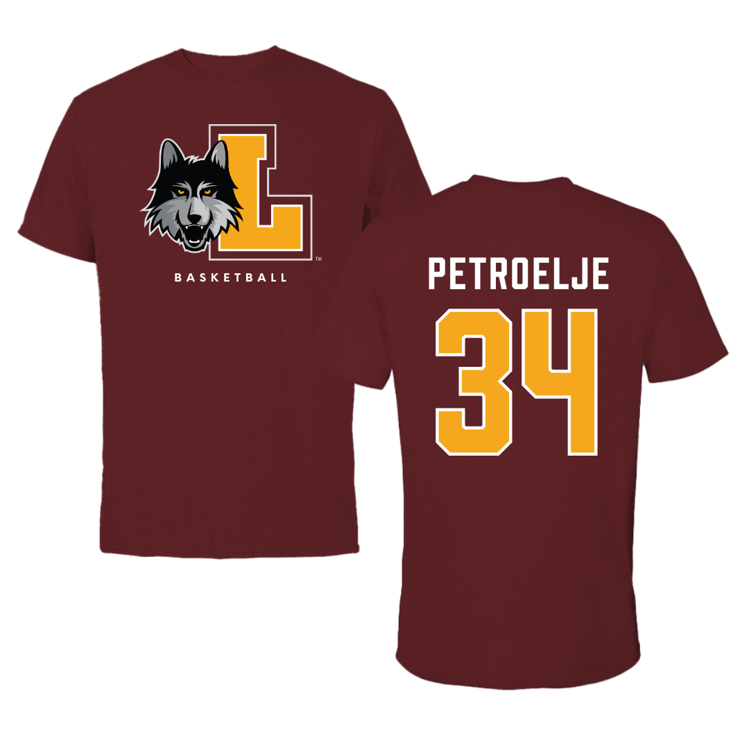 Loyola University-Chicago Basketball Maroon Mascot Tee - #34 Maddie Petroelje