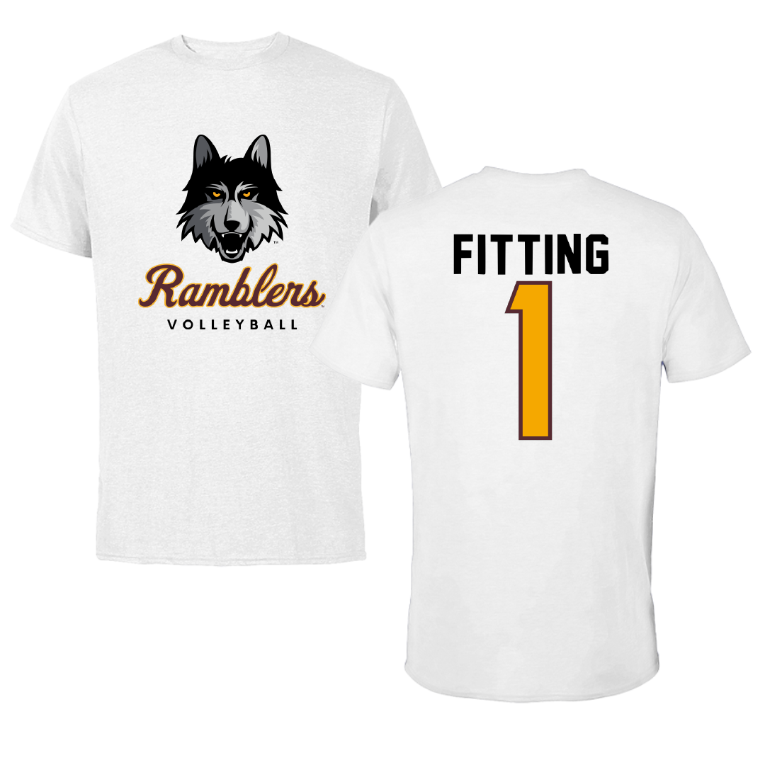 Loyola University-Chicago Volleyball White Ramblers Tee - #1 Jae Fitting