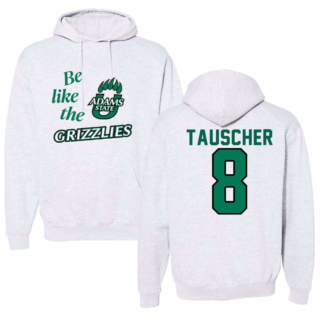 Adams State University Baseball Light Gray Be Like Us Hoodie - #8 Ayden Tauscher