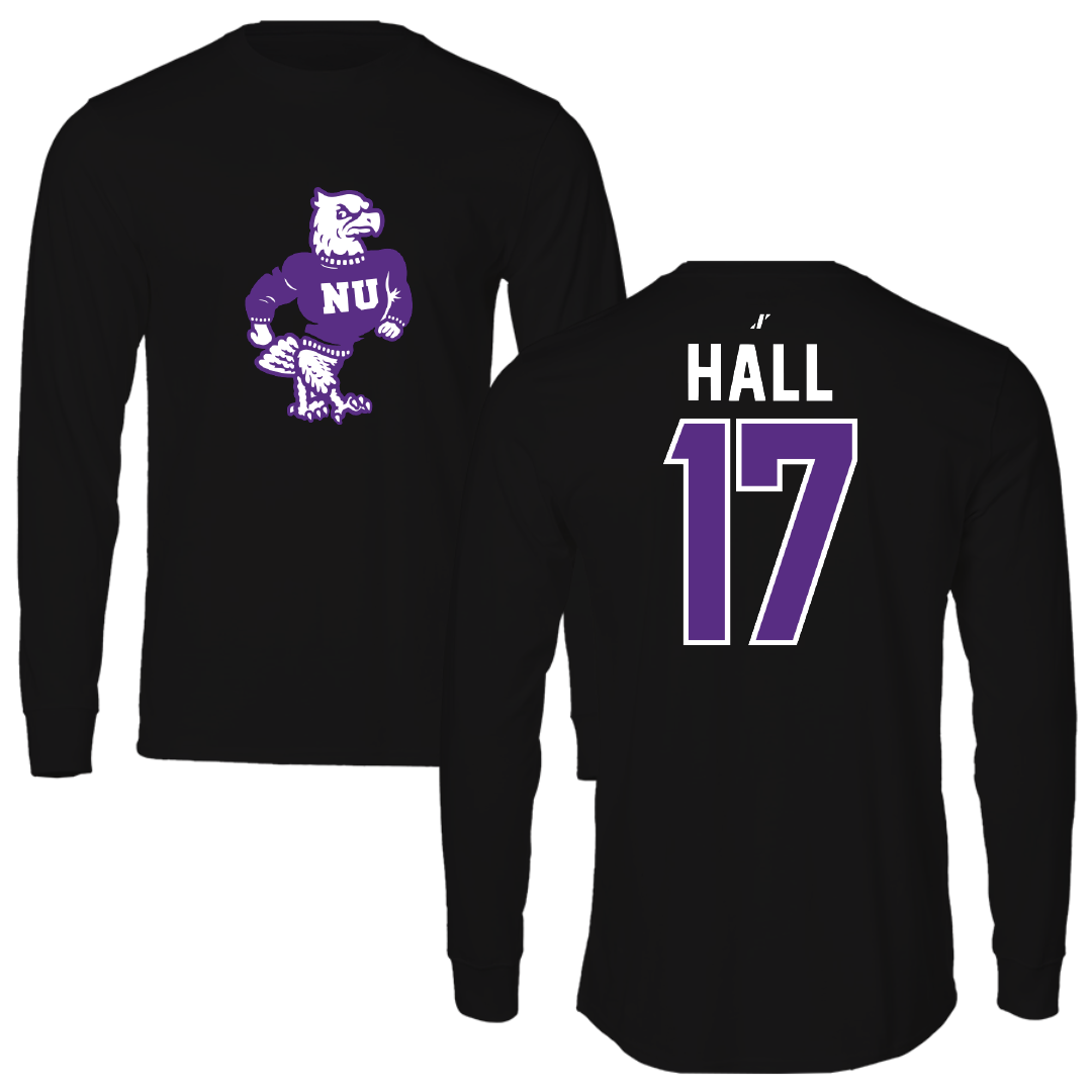 Niagara University Baseball Black Long Sleeve - #17 Carter Hall
