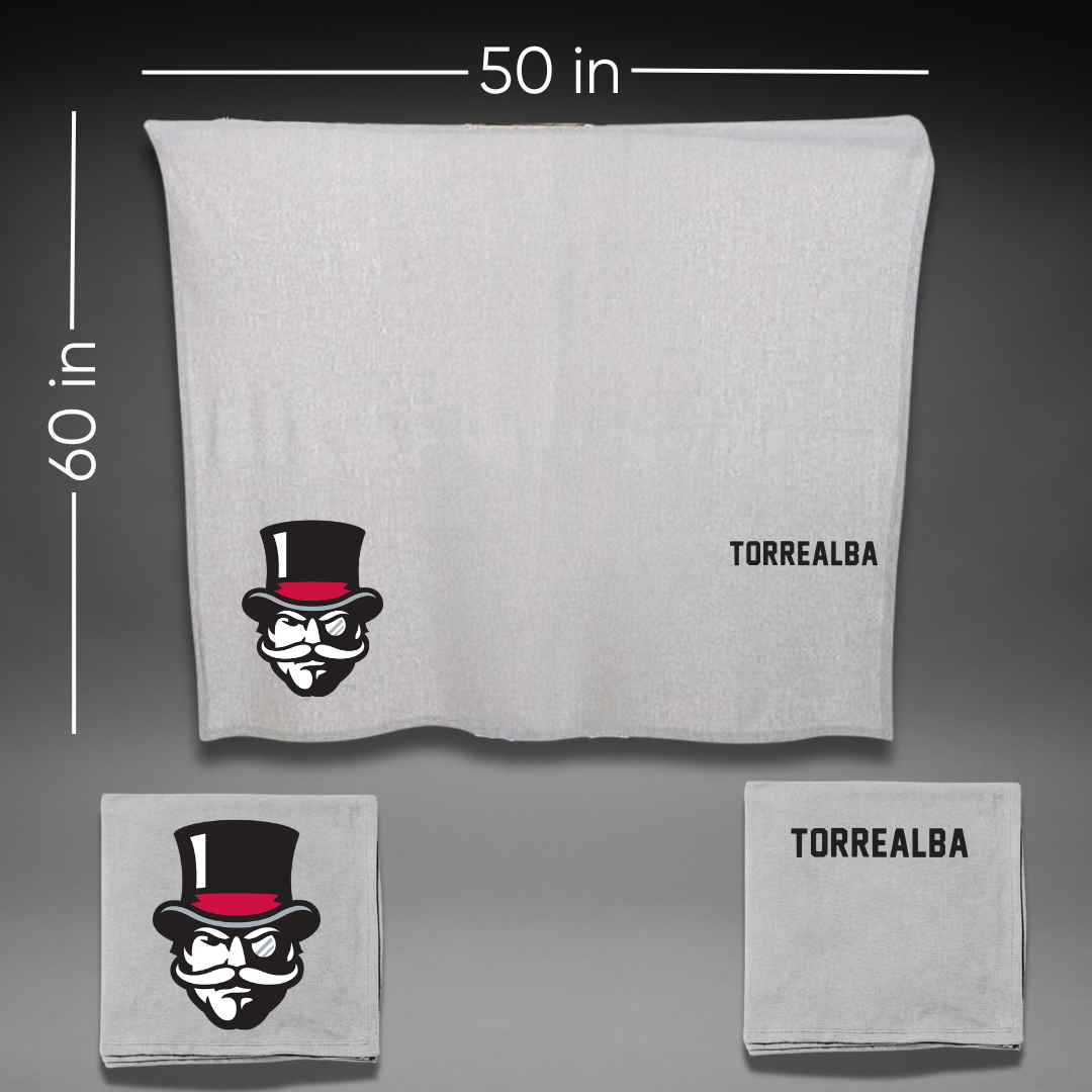 Austin Peay State University Tennis Gray Blanket - Denise Torrealba