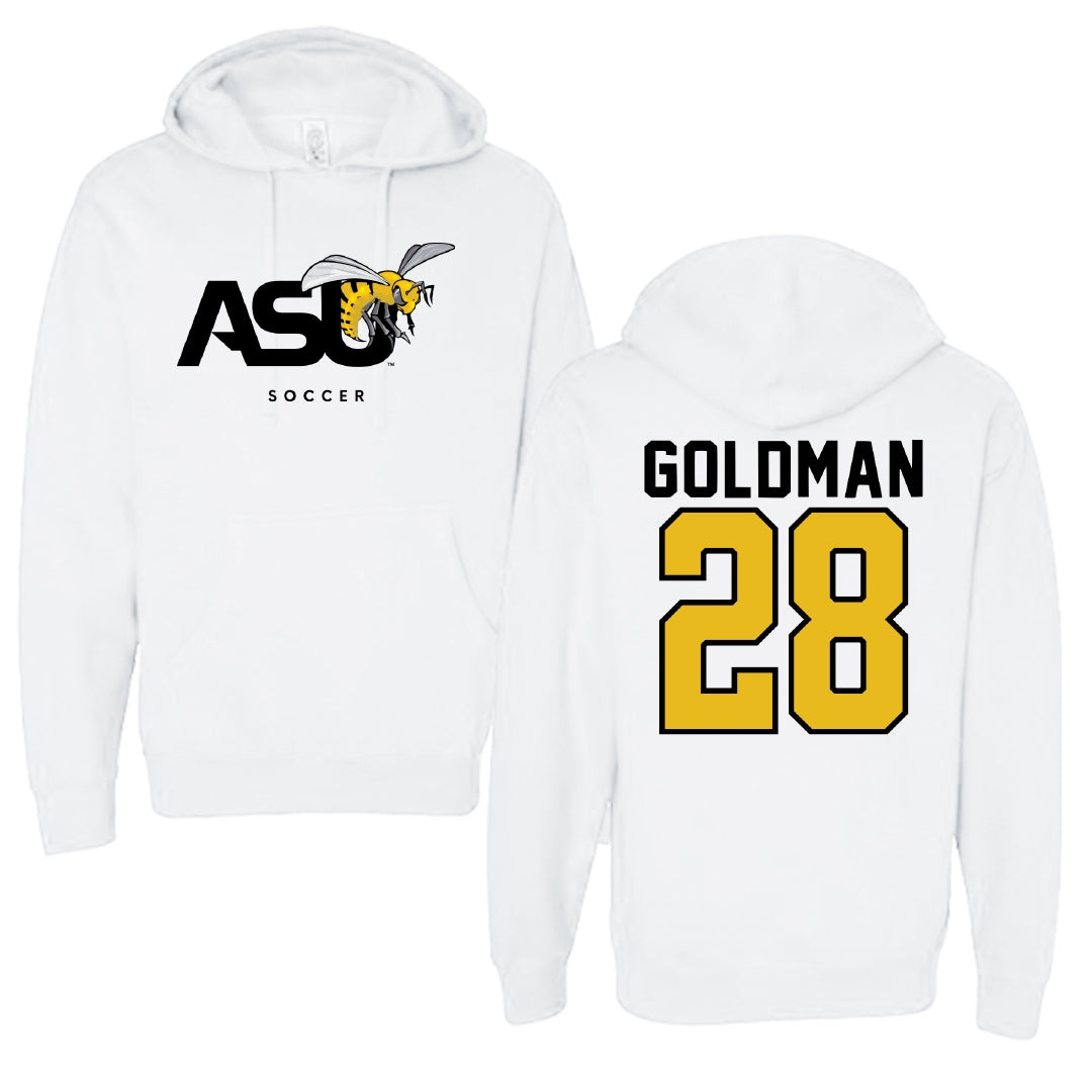 Alabama State University Soccer White ASU Hoodie - #28 Morgan Goldman