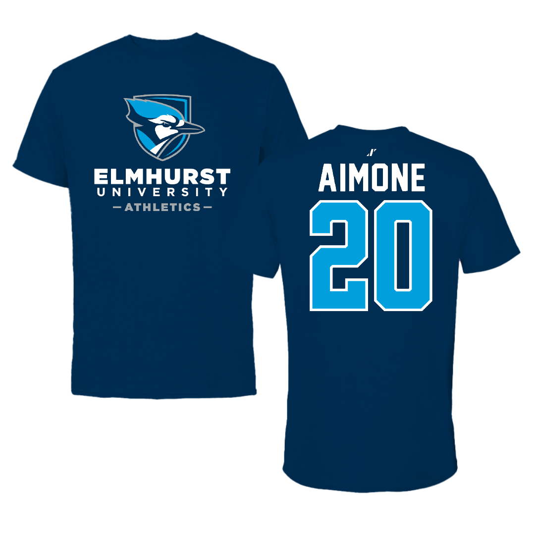 Elmhurst University Softball Navy Performance Tee - #20 Kaylee Aimone