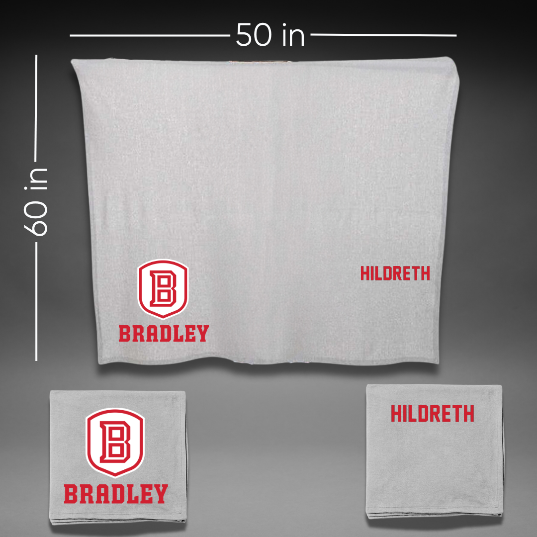 Bradley University Tennis Gray Blanket - Alexandra Hildreth