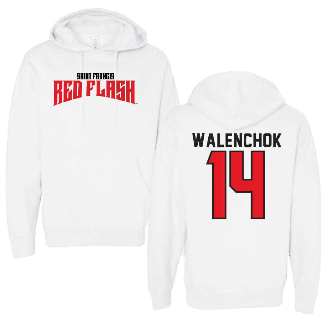 Saint Francis University (Pennsylvania) Soccer White Classic Hoodie - #14 Mike Walenchok