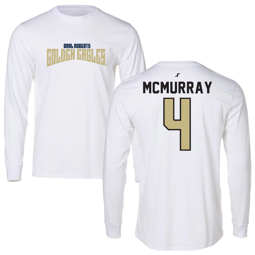 Oral Roberts University Baseball White Classic Performance Long Sleeve - #4 Tanner  McMurray