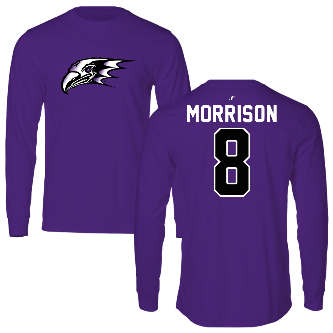 Niagara University Baseball Purple Performance Long Sleeve - #8 Hayden Morrison