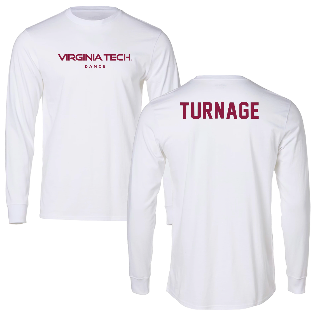 Virginia Tech Dance White Long Sleeve - Melina Turnage