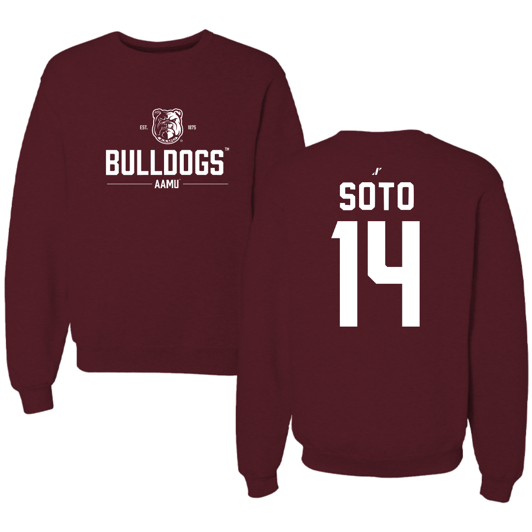 Alabama A&M University Baseball Maroon General Crewneck - #14 Christian Soto
