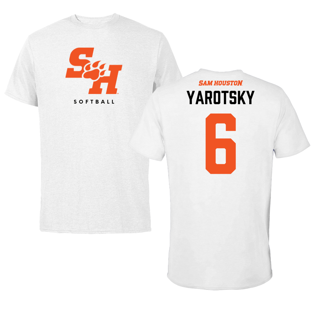 Sam Houston State University Softball White Performance Tee - #6 Tricia Yarotsky