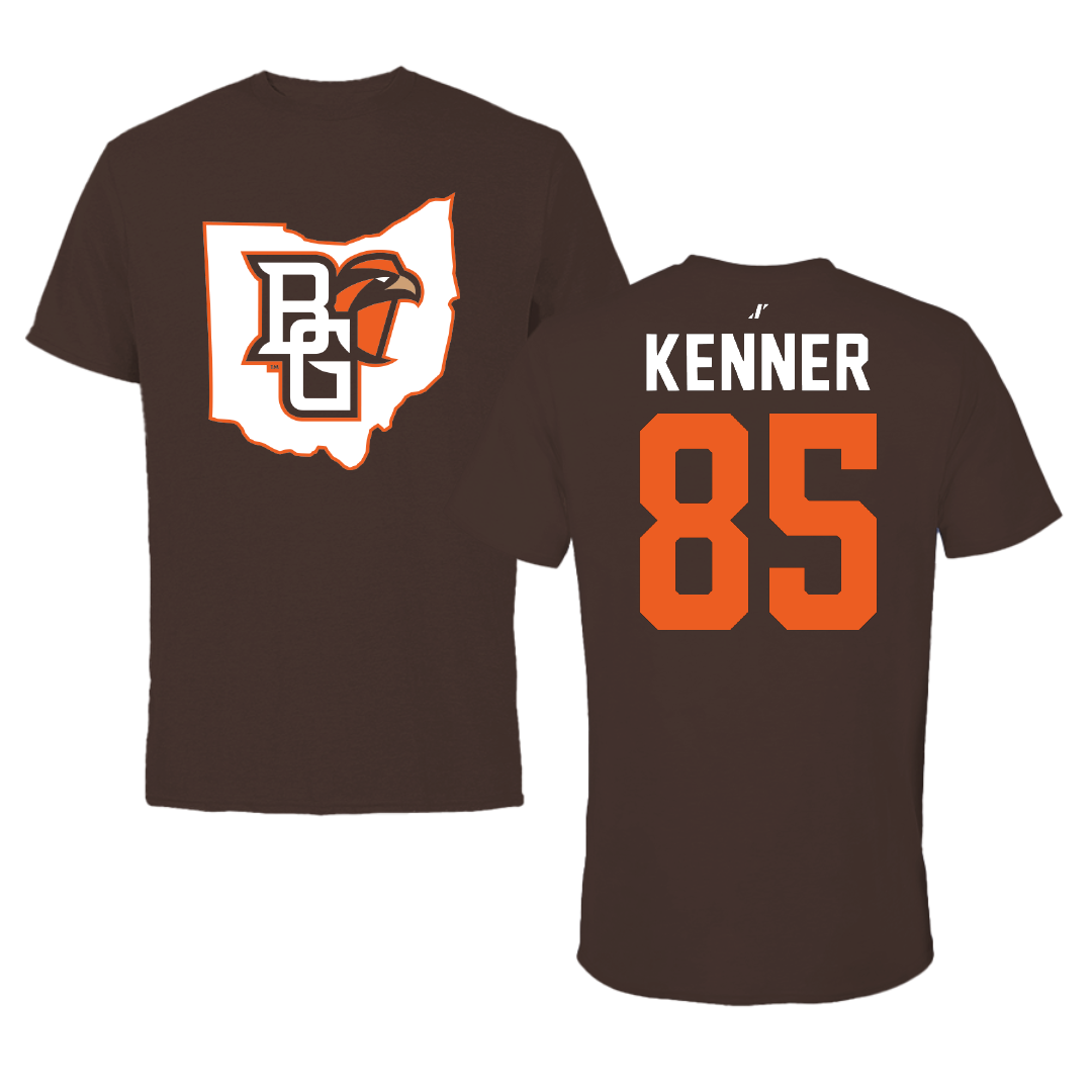 Bowling Green State University Football Brown State Tee - #85 Travis Kenner