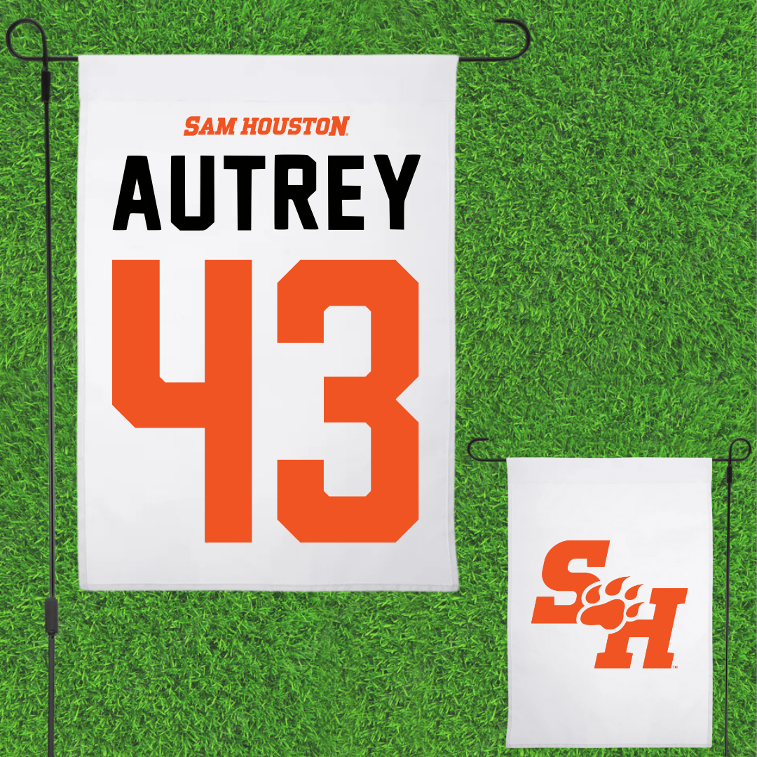 Sam Houston State University Baseball White Garden Flag - #43 Hunter Autrey