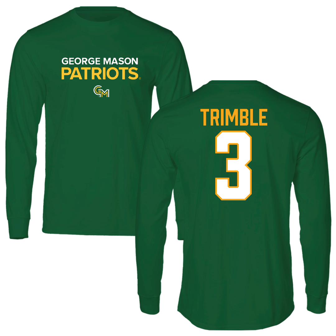 George Mason University Baseball Green Performance Long Sleeve - #3 South Trimble